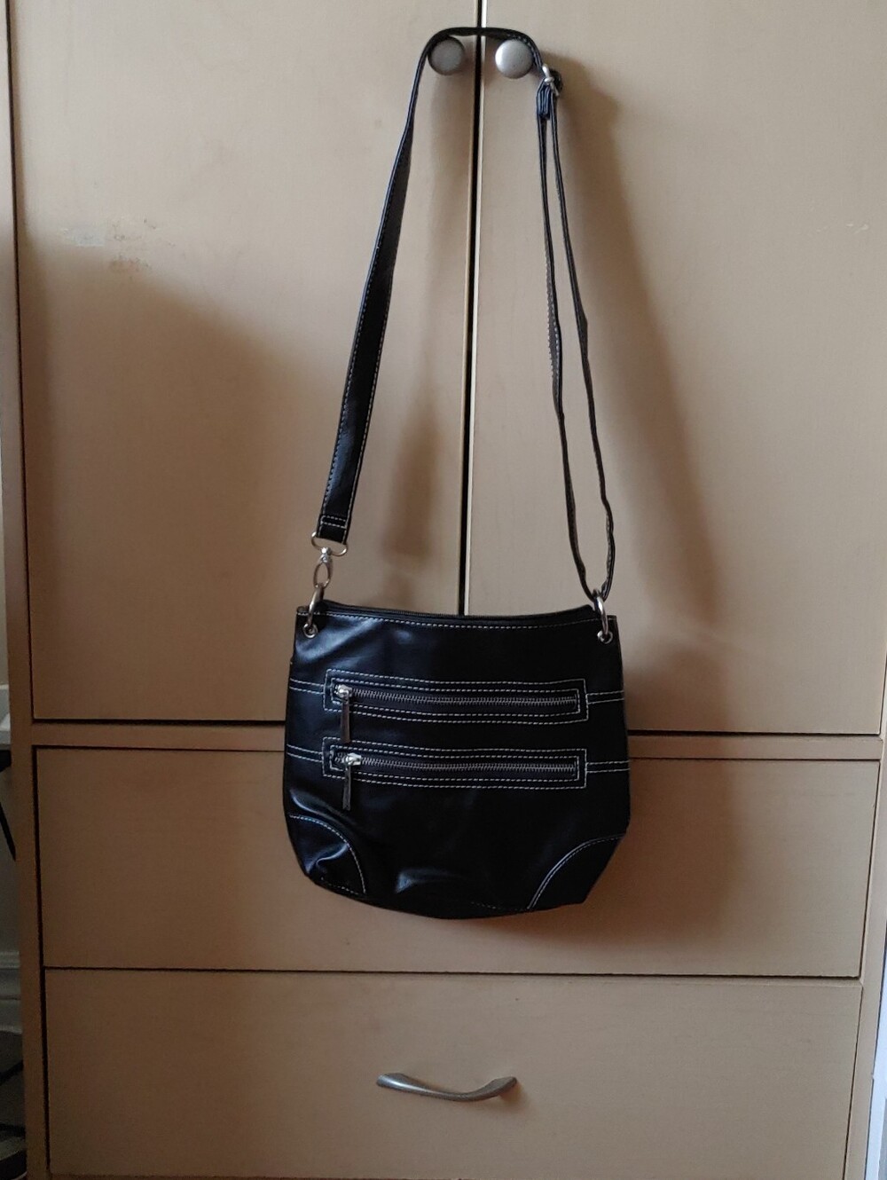 Black Metallic Crossbody Bag